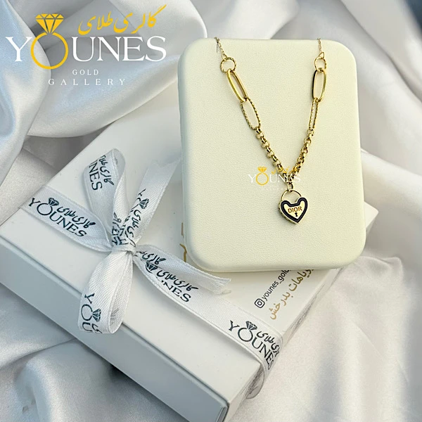 گردنبند طلا قفل قلبی Dior